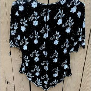 Amazing Black and White Sequin Top!